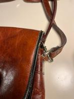 Vintage Bruine Leren Schoudertas, Ophalen of Verzenden, Gebruikt, Bruin, Handtas
