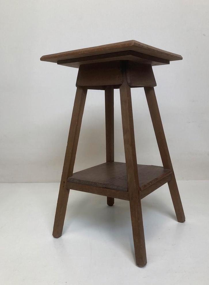 planten tafel Art & Crafts eikenhout piëdestal 1900, Antiek en Kunst, Antiek | Meubels | Tafels, Ophalen