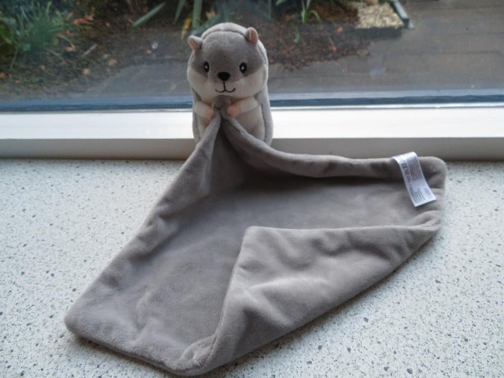 Knuffeldoek met hamster grijs velours van Zeeman, Ophalen of Verzenden, Zo goed als nieuw, Overige typen