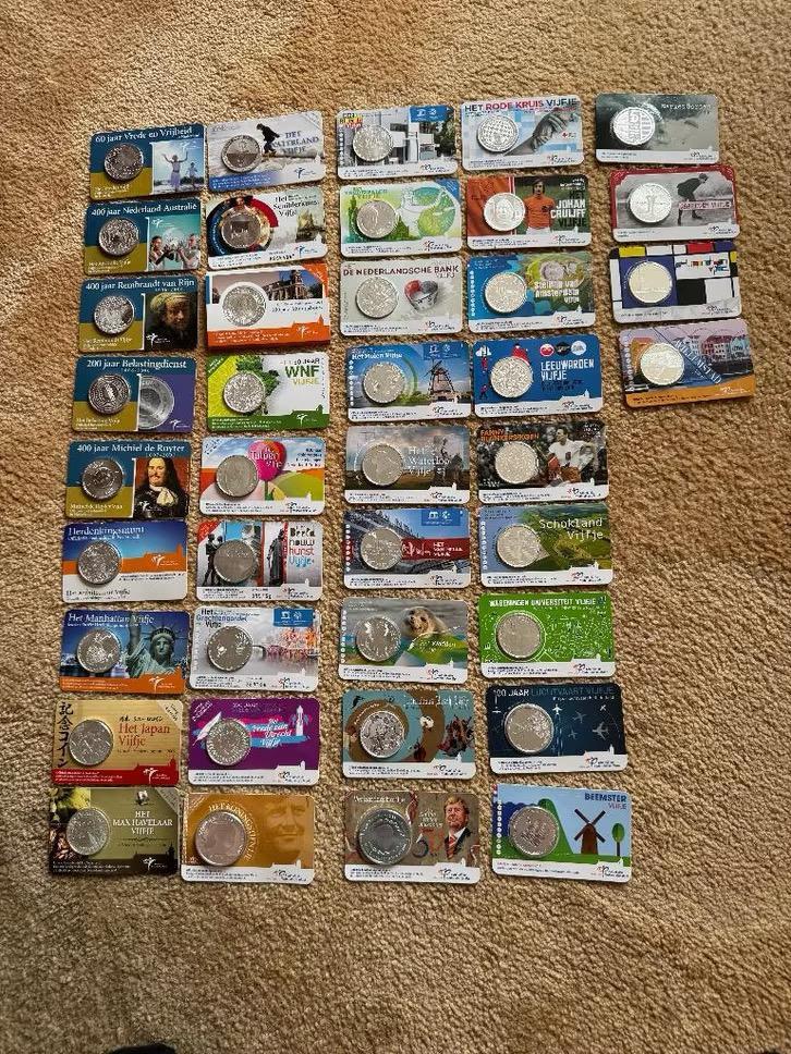 Div. coincards UNC VIJFJE Nederland (zie omschrijving), Postzegels en Munten, Munten | Nederland, Setje, Overige waardes, Ophalen of Verzenden