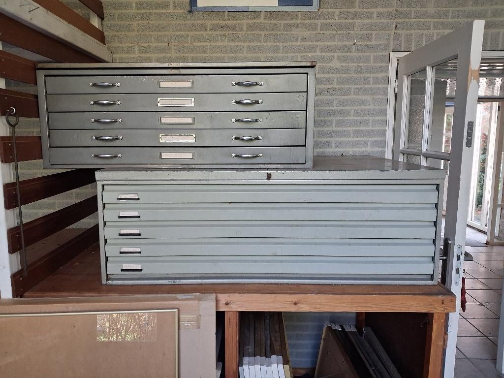 2 laden kasten voor schilderijen en tekeningen, Ophalen, Gebruikt, Meerdere media, Kunst en Creatief