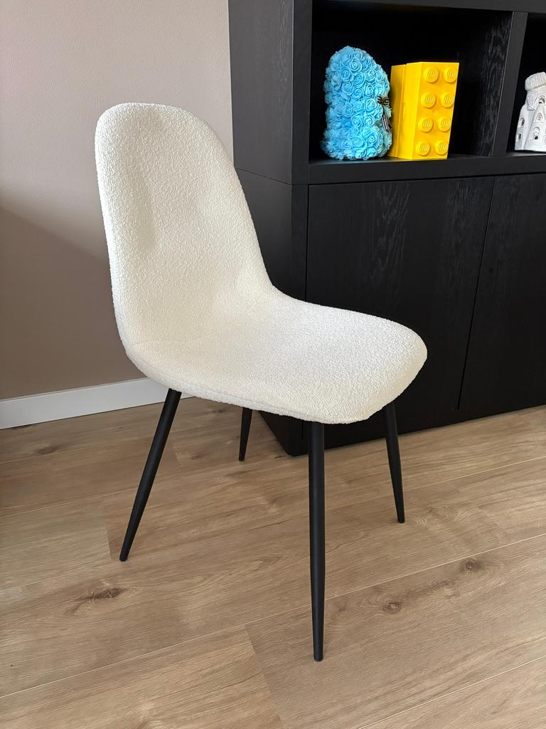 Stoel eetkamer stoelen off white kwantum 6 stuks nieuw, Huis en Inrichting, Tafels | Eettafels, Ophalen, 50 tot 100 cm, Rond, Nieuw