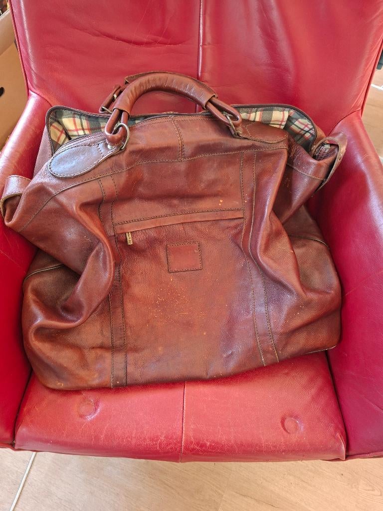 Grote lederen reistas, 30 cm of meer, Bruin, Ophalen of Verzenden, Zo goed als nieuw