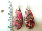 Jaspis druppel oorhangers (F32187), Hangers, Nieuw, Ophalen of Verzenden, Roze
