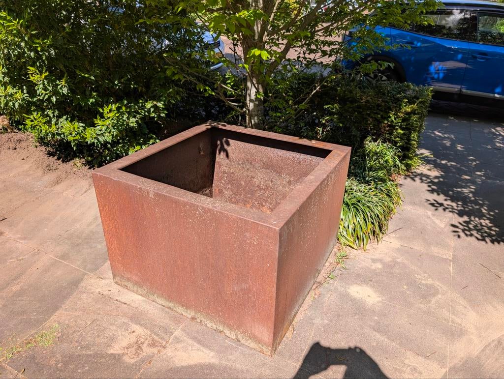 Cortenstaal Plantenbak 100x100x70 cm - Zonder Bodem, Tuin en Terras, Ophalen, Gebruikt, 100 cm of meer, Vierkant