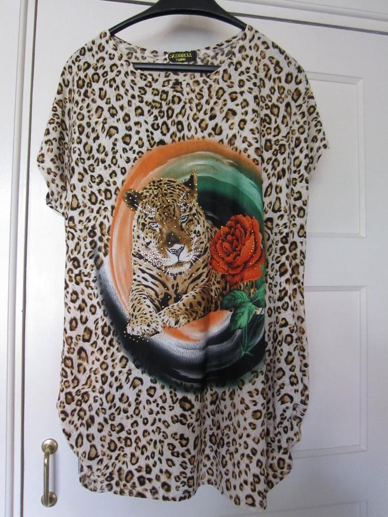 NIEUW: Charbell Paris tijgerprint shirt 44/46, Kleding | Dames, Blouses en Tunieken, Bruin, Maat 46/48 (XL) of groter, Ophalen of Verzenden