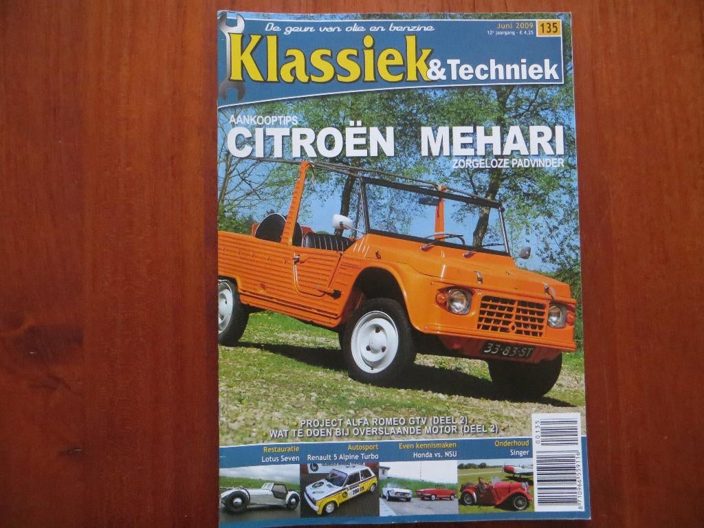 Klassiek & Techniek 135 Citroën Mehari, Lotus Seven S1, Ophalen of Verzenden, Nieuw, Citroën