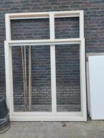 Houten gevelkozijn met hr++ glas, Doe-het-zelf en Verbouw, Kozijnen en Schuifpuien, Gebruikt, Raamkozijn, 150 tot 225 cm, Inclusief glas