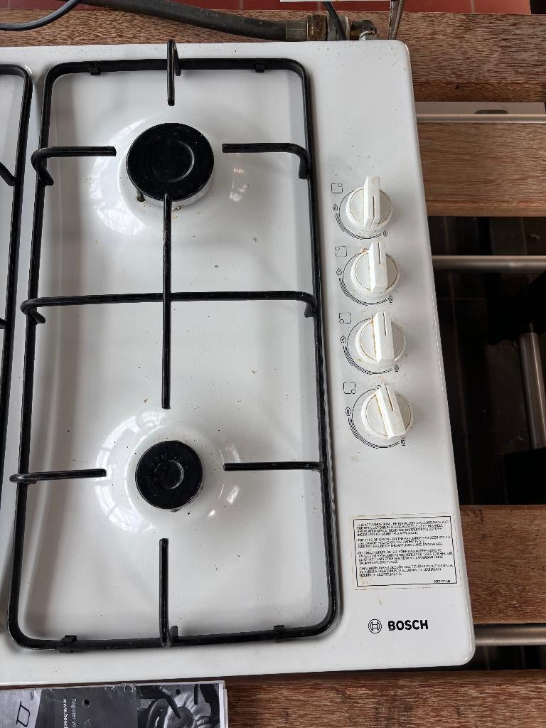 Vrijstaande Gaskookplaat BOSCH Wit Metaal, Ophalen, Gebruikt, 4 kookzones, Gas