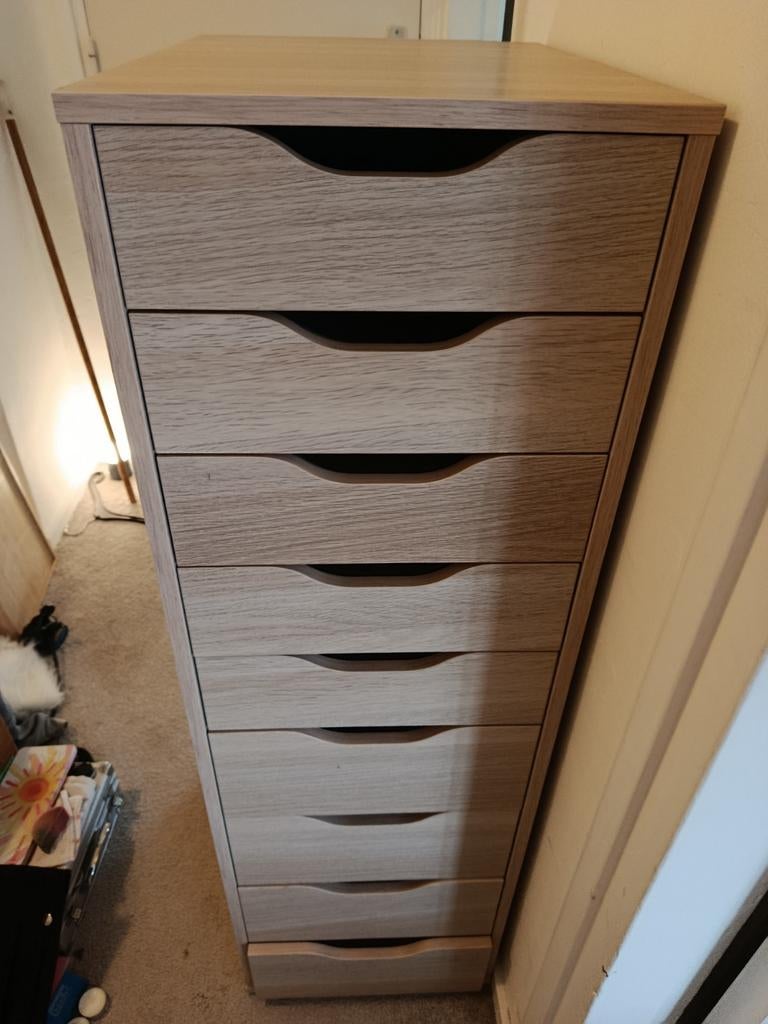 IKEA Alex ladeblok met 9 lades - Zo goed als nieuw, Huis en Inrichting, Kasten | Ladekasten, Zo goed als nieuw, 100 tot 150 cm