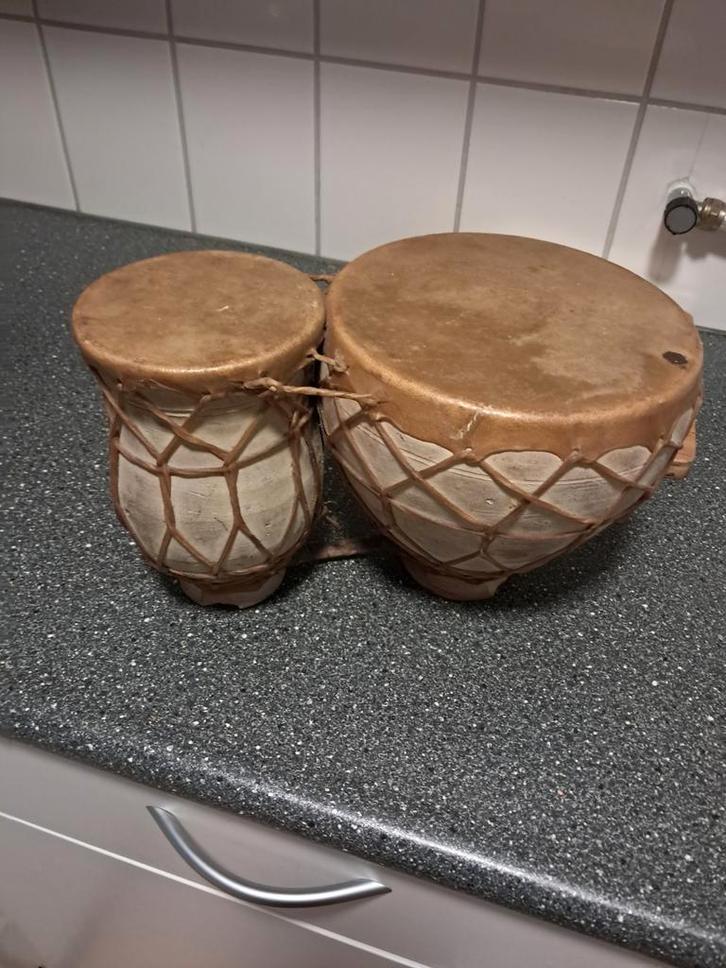 Set van 2 Bongo Trommels - Handgemaakt, Muziek en Instrumenten, Percussie, Ophalen