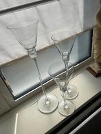 Glazen kelk op hoge voet, bloem, plant of kanelaars 3stuks, Huis en Inrichting, Woonaccessoires | Vazen, Overige kleuren, Ophalen of Verzenden