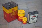 lot 4 olie blik 1930 mobiloil shell blikken, Verzamelen, Ophalen of Verzenden, Gebruikt, Reclamebord