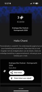 Kralingsebos festival koningsnacht 2026, Tickets en Kaartjes, Evenementen en Festivals, Twee personen