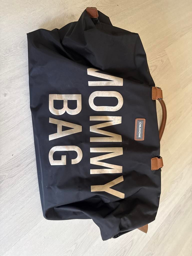 Childhome Mommy Bag - Zwart met gouden letters, Ophalen, Zo goed als nieuw, Schoudertas
