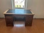 Vintage Eiken Bureau met Leren en Lades, Ophalen, Gebruikt, Bureau