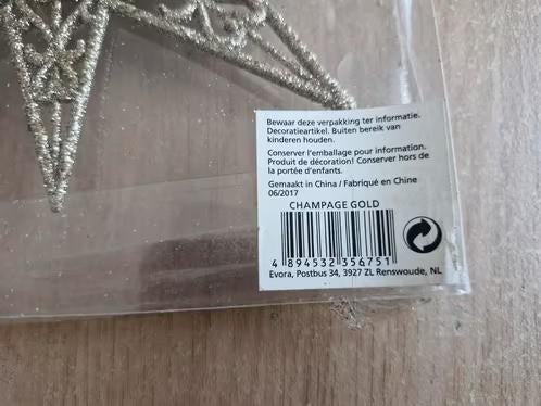 Champagne gouden ster piek h, Diversen, Kerst, Evora, Onbekend, Nieuw, Ophalen of Verzenden