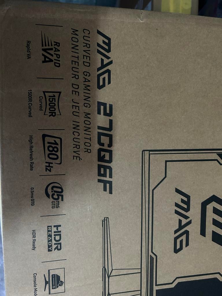 MSI MAG 27CQ6F 27" Curved Gaming Monitor - Barst in scherm, Computers en Software, Monitoren, Gaming, ., Curved, VA