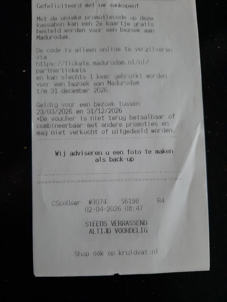 2e kaartje gratis Madurodam!  (4 vouchers beschikbaar), Tickets en Kaartjes, Twee personen, Kortingskaart