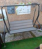 Stevige schommelbank met hardhouten zit en rugdelen, Tuin en Terras, Ophalen, Gebruikt, Hout, Schommelbank
