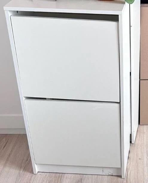 Ikea Bissa schoenenkast met 2 vakken, wit, Huis en Inrichting, Kasten | Schoenenkasten, Ophalen, Gebruikt