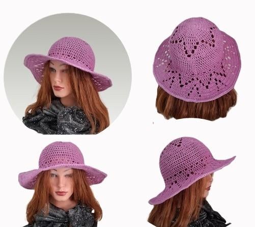 zomerhoed Lila, 56 of 57 cm (M, 7 of 7⅛ inch), Verzenden, Hoed, Nieuw