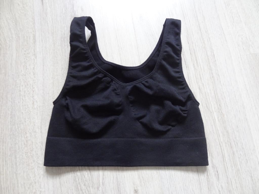 Nieuwe zwarte sport bh maat s zonder beugels, elastisch, Zwart, Overige typen, Nieuw, Ophalen of Verzenden