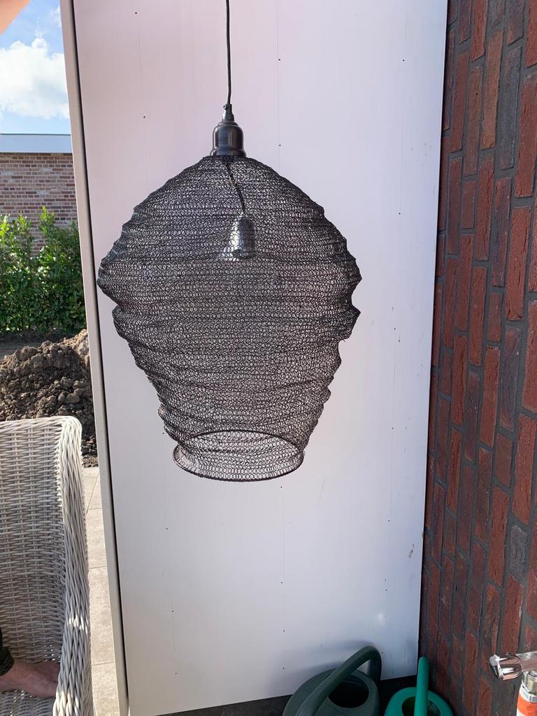 Hanglamp zwart Harlem visnet design, Huis en Inrichting, Lampen | Hanglampen, Nieuw, 50 tot 75 cm, Metaal, Ophalen