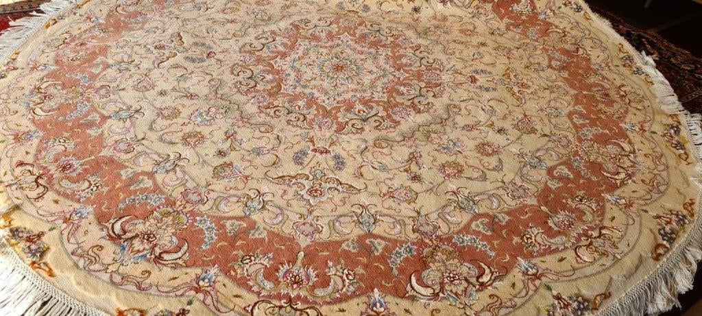 Rond TABRIZ Perzisch tapijt 200cm/kleed/Kelim/20% korting, Www.simatapijten.nl, Rond, Ophalen of Verzenden, 200 cm of meer