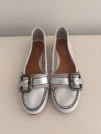 Wit/zilver leer moccasin, maat 37, Antonio Paolo, NIEUW, Verzenden, Nieuw, Wit, Instappers