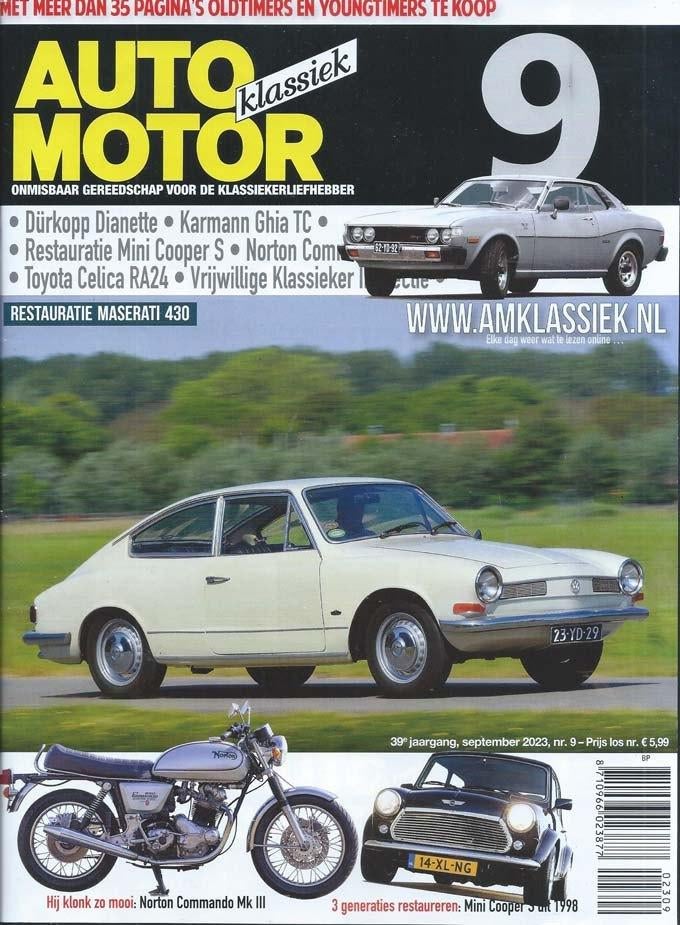 AMK 9 2023 : Toyota Celica - VW Karmann Ghia - Maserati 430, Ophalen of Verzenden, Gelezen, Algemeen