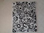 Schilderij Abstract Zwart / Wit  40 x 50 cm  Nr ZW 33, Ophalen