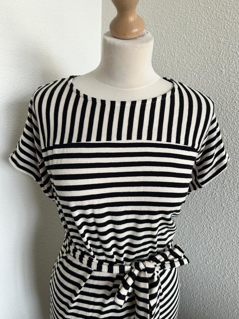 King Louie maat L zwart witte strepen jurk 2505, Kleding | Dames, Zwart, Maat 42/44 (L), Ophalen of Verzenden, Zo goed als nieuw