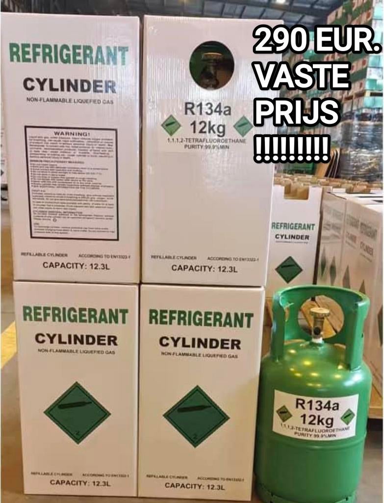 R134A koudemiddel, geleverd in een 12 kilogram cylinder, Ophalen, Nieuw