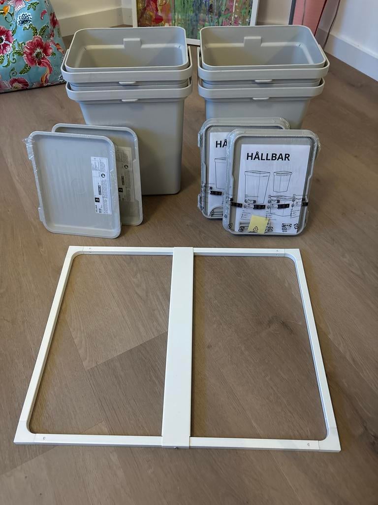 IKEA HÅLLBAR Afvalbakken met frame - Nieuw, Huis en Inrichting, Woonaccessoires | Prullenbakken, Ophalen, Kunststof, 50 tot 75 cm