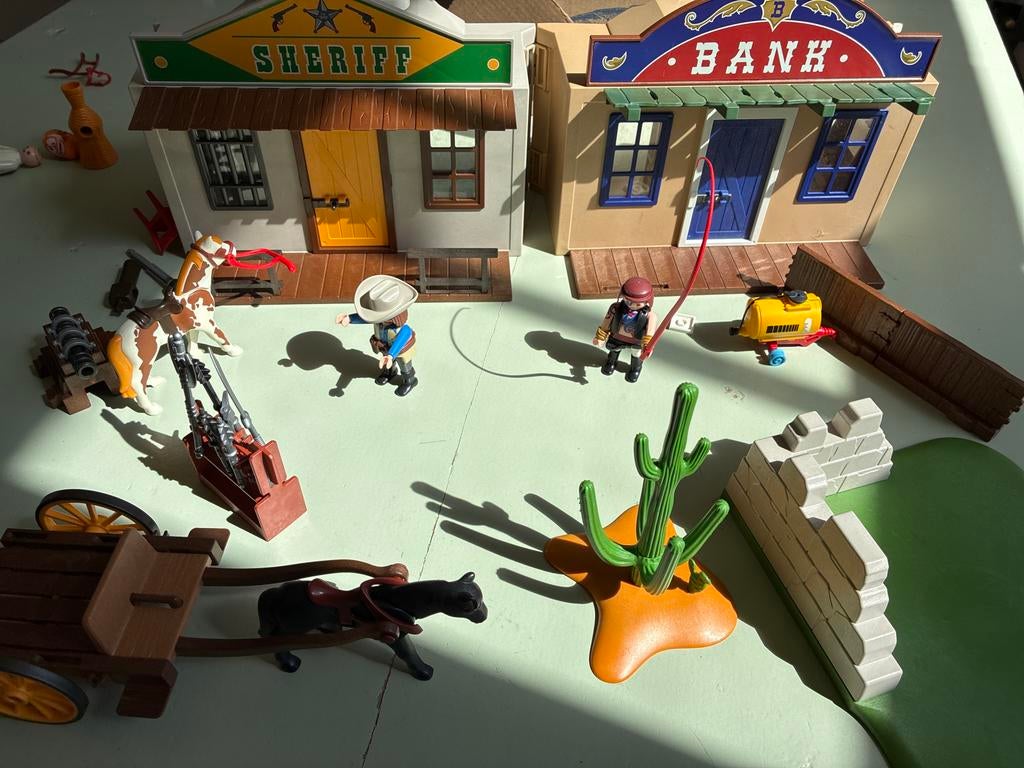 Playmobil Wild West Sheriffskantoor & Bank Set, Ophalen of Verzenden, Gebruikt