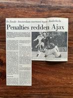 Voetbal krantenartikel voor Ajax Anderlecht augustus 1976, Ophalen of Verzenden, Knipsel(s)