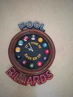 Unieke Pool Biljart Wandklok - 'It's Time to Rack 'Em Up', Ophalen, Gebruikt, Analoog, Wandklok