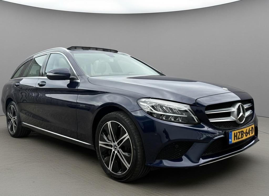 Mercedes C-klasse Estate 300 e Navi Cruise Leer Pano Led 202, Achterwielaandrijving, Met garantie (alle), Hybride Elektrisch/Benzine