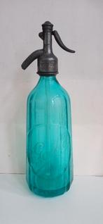 Zeldzame piramide antiek aqua blauw Siphon spuitwaterfles, Ophalen of Verzenden