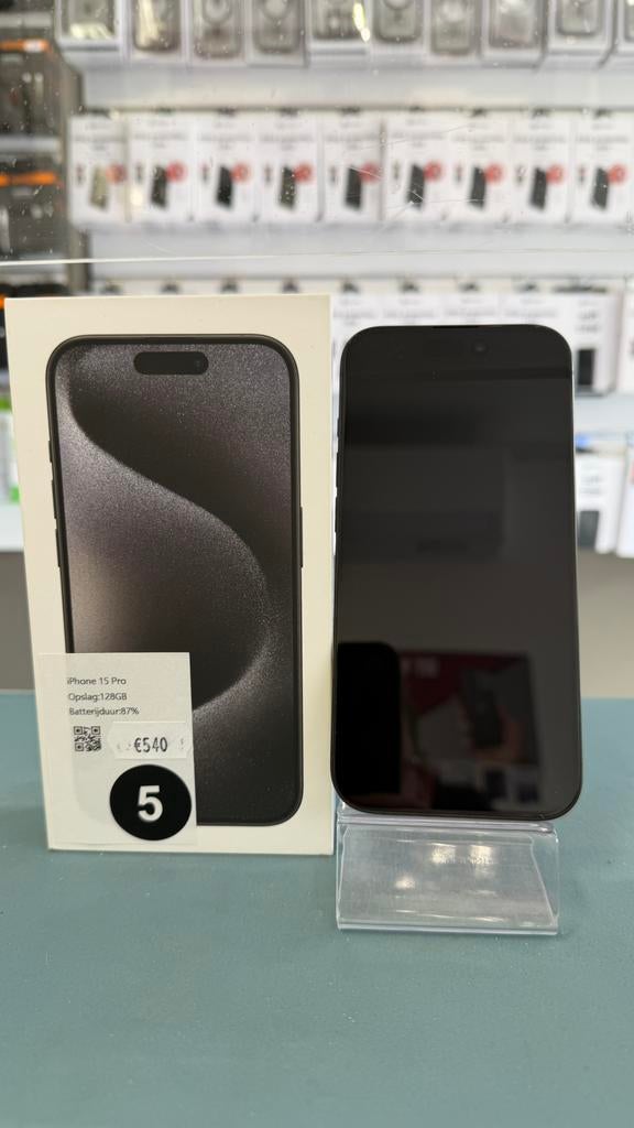 iPhone 15 Pro 128GB Black (5), Ophalen, Apple, Zwart, Zo goed als nieuw