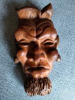 Mooi houtsnijwerk mannenhoofd Azië Indonesië 1972, Ophalen of Verzenden