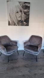 Exclusieve fauteuils | stof Velvet 2 stuks metalen onderstel, Ophalen, Design, Nieuw, 75 tot 100 cm