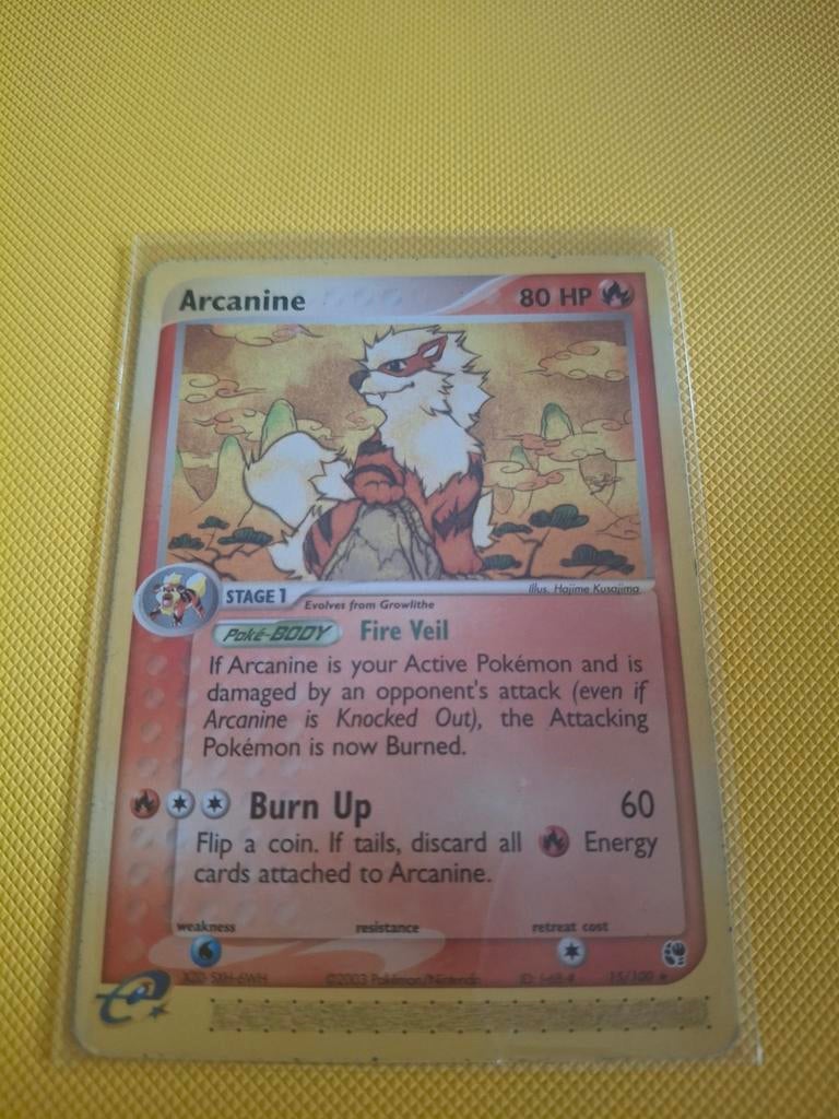 Arcanine Ex Sandstorm Pokémon Kaart, Ophalen of Verzenden, Gebruikt, Losse kaart