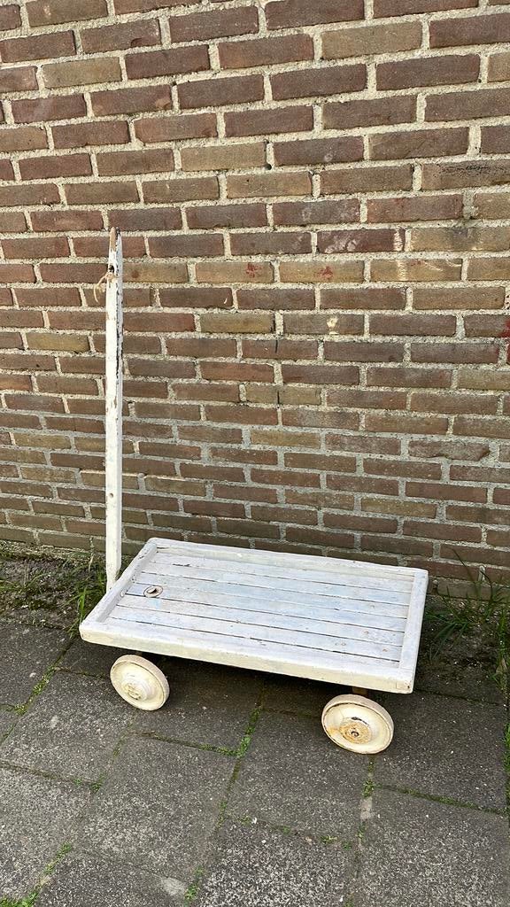 Brocante houte kar, 100 liter of meer, Ophalen, Zo goed als nieuw, Transportkar