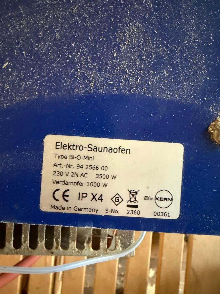 Gebruikte Sauna Kachel 3500W - Dr. Kern Bi-O-Mini, Ophalen of Verzenden, Gebruikt, Fins of Traditioneel, Onderdelen