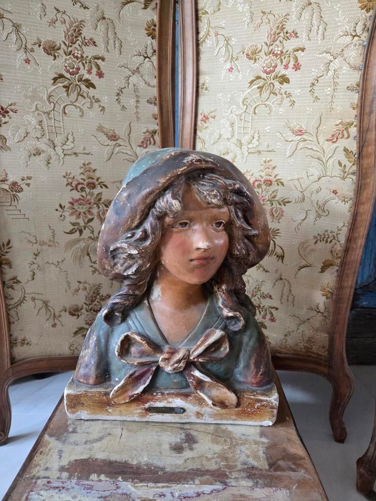 Art Nouveau Buste Schoolmeisje C. Jacops - ca. 1900, Ophalen of Verzenden