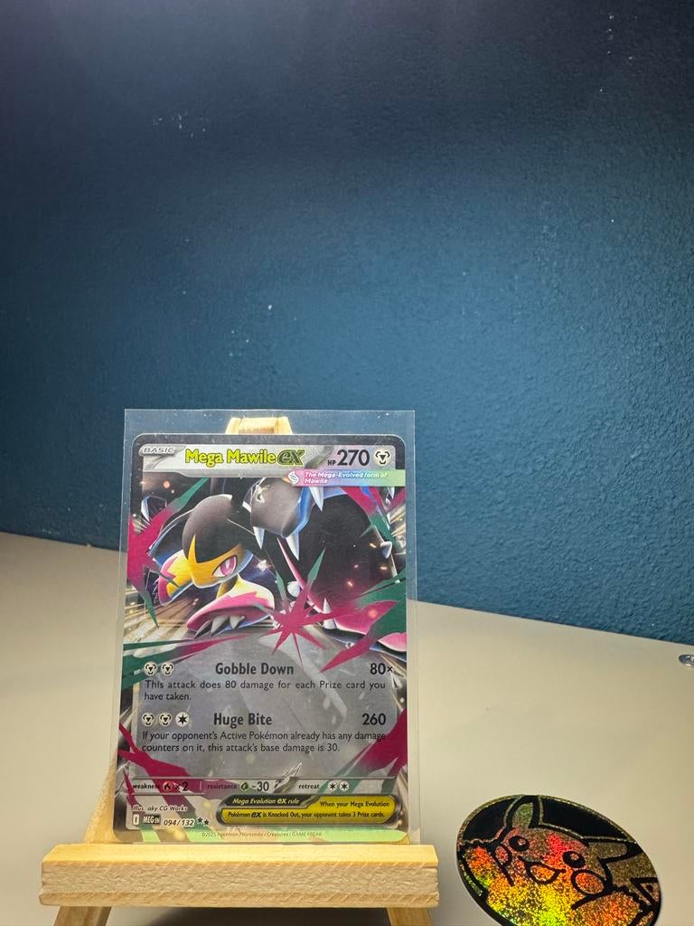 Pokémon Kaart: Mega Mawile EX 094/132, Ophalen of Verzenden, Zo goed als nieuw, Losse kaart, Foil
