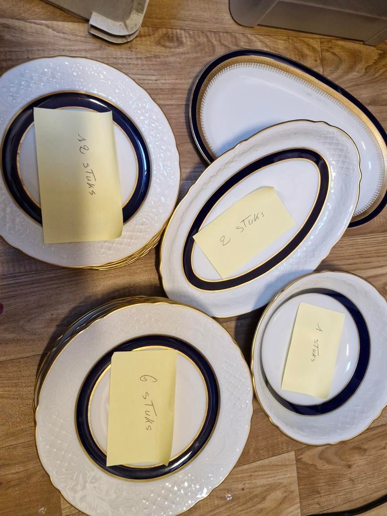 Echt Cobalt Borden - Schirnding Bavaria Germany, Ophalen, Gebruikt, Bord(en), Overige stijlen