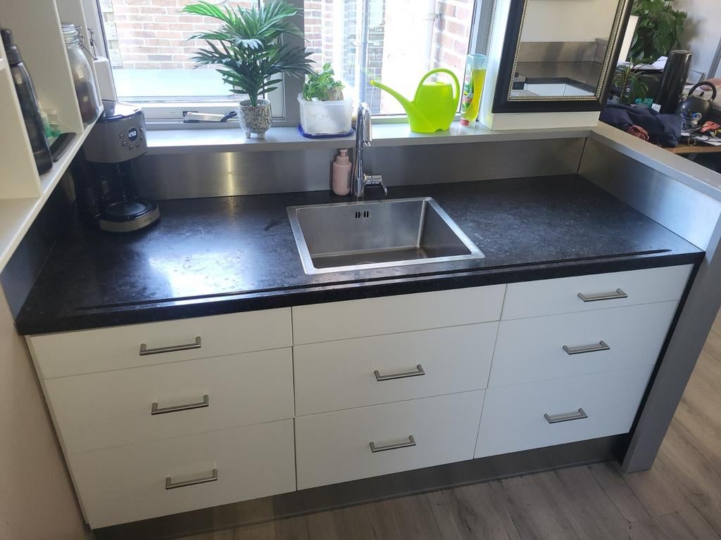 Keukenblok, Huis en Inrichting, Ophalen, Gebruikt, Wit, Enkelwandige keuken